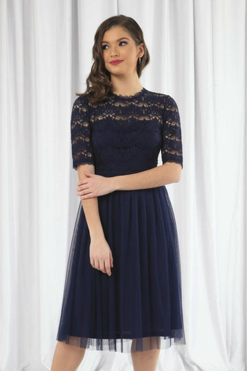 Red Lace Dress With Tulle Skirt Double Second